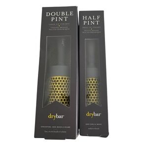NEW DRYBAR Double Pint Half Pint Ceramic Round Brush Set Large Small Git Ready